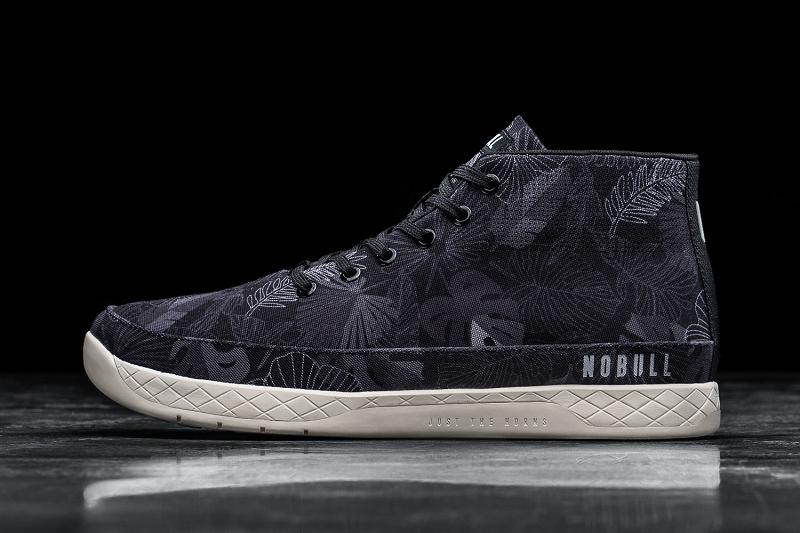 Men's Nobull Oasis Canvas Mid Trainers Black | SG E2257B
